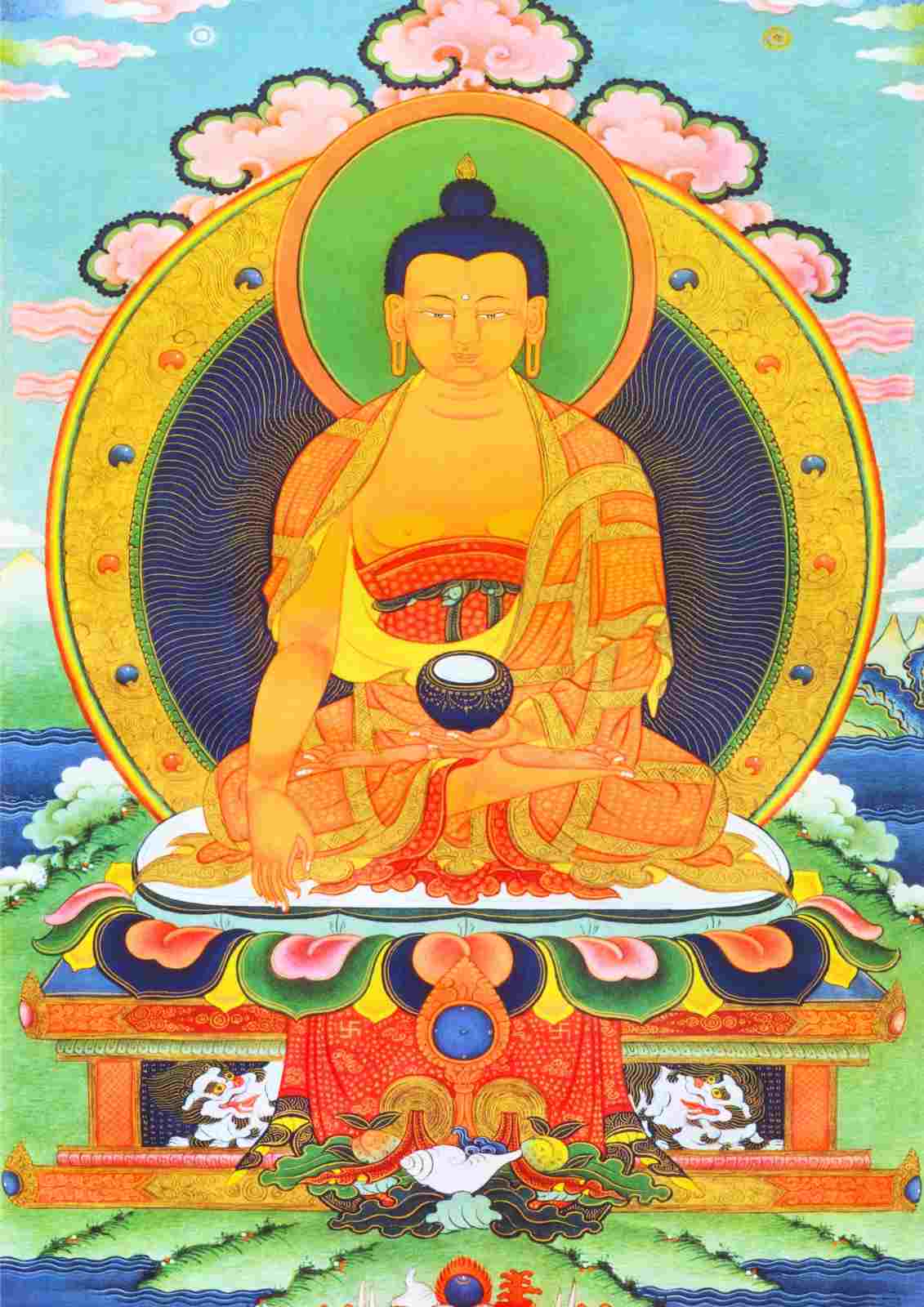 Ilustrasi Saka Dawa, perayaan Waisak berdasarkan penanggalan Tibet.